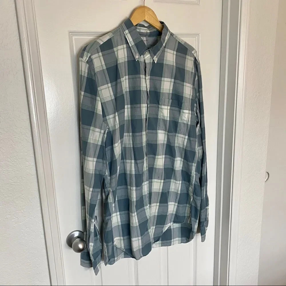 J Crew Men’s Button Down Plaid Long Sleeve Casual Dress Shirt L Tall - Picture 3 of 12